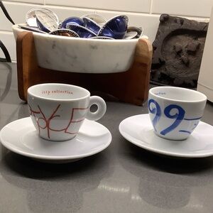 illy Collection Espresso Cups Set - Red and Blue